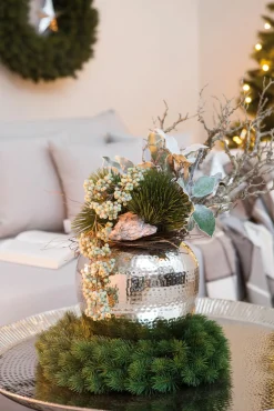 Fink Vase 25cm silberfarben