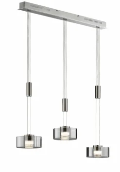 Fischer & Honsel LED-Pendelleuchte 3flg silberfarben