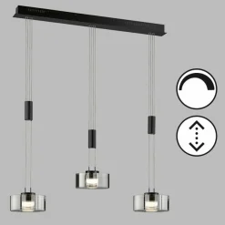 Fischer & Honsel LED-Pendelleuchte 3flg schwarz