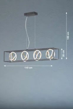 Fischer & Honsel LED-Pendelleuchte 4flg schwarz