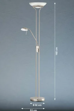 Fischer & Honsel LED-Stehleuchte 2flg silberfarben