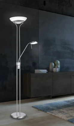 Fischer & Honsel LED-Stehleuchte 2flg silberfarben