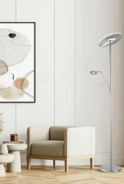 Fischer & Honsel LED-Stehleuchte 2flg silberfarben