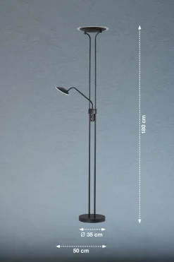 Fischer & Honsel LED-Stehleuchte 2flg schwarz