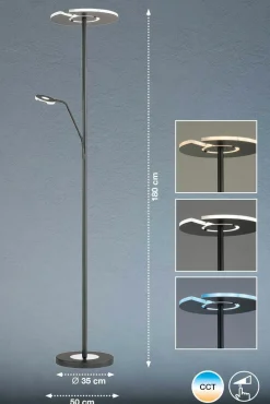 Fischer & Honsel LED-Stehleuchte 2flg schwarz