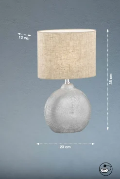 Fischer & Honsel Tischleuchte 1flg silberfarben