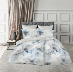 Fleuresse Mako-Satin-Wende-Bettwäsche blau