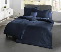 Fleuresse Uni-Satin-Bettwäsche blau
