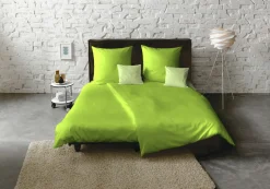 Fleuresse Uni-Satin-Kissenbezug grün