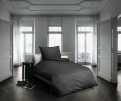 Fleuresse Uni-Satin-Kissenbezug grau