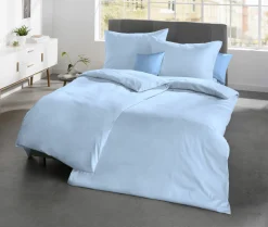 Fleuresse Uni-Satin-Kissenbezug blau