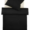 Fleuresse Uni-Satin-Kissenbezug schwarz