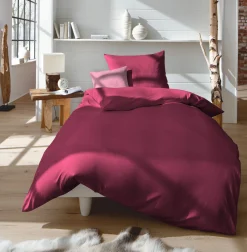 Fleuresse Uni-Satin-Kissenbezug rot