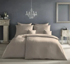 Fleuresse Uni-Satin-Kissenbezug grau