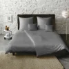Fleuresse Uni-Satin-Kissenbezug grau