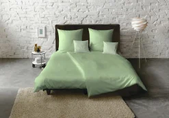 Fleuresse Uni-Satin-Kissenbezug grün