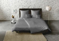 Fleuresse Uni-Satin-Nackenrollenbezug grau