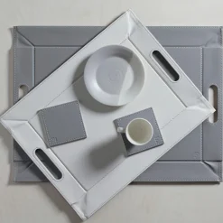 Freeform 4er Untersetzer 10x10cm grauweiß