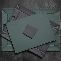 Freeform Tischset eckig 40x30cm grüngrau