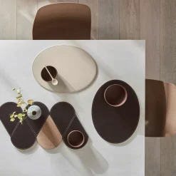 Freeform Tischset oval 45x34cm beigebraun