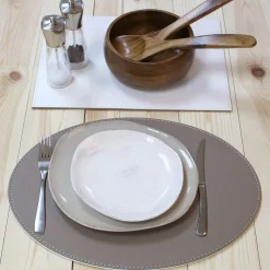 Freeform Tischset oval 45x34cm weißgrauviolett