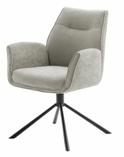 4-Fuß-Stuhl mit Armlehne braun