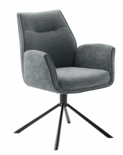 4-Fuß-Stuhl mit Armlehne grau