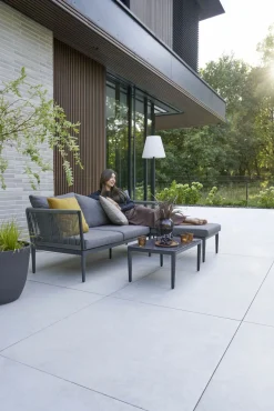 Gartensofa Set 3 tlg. grau