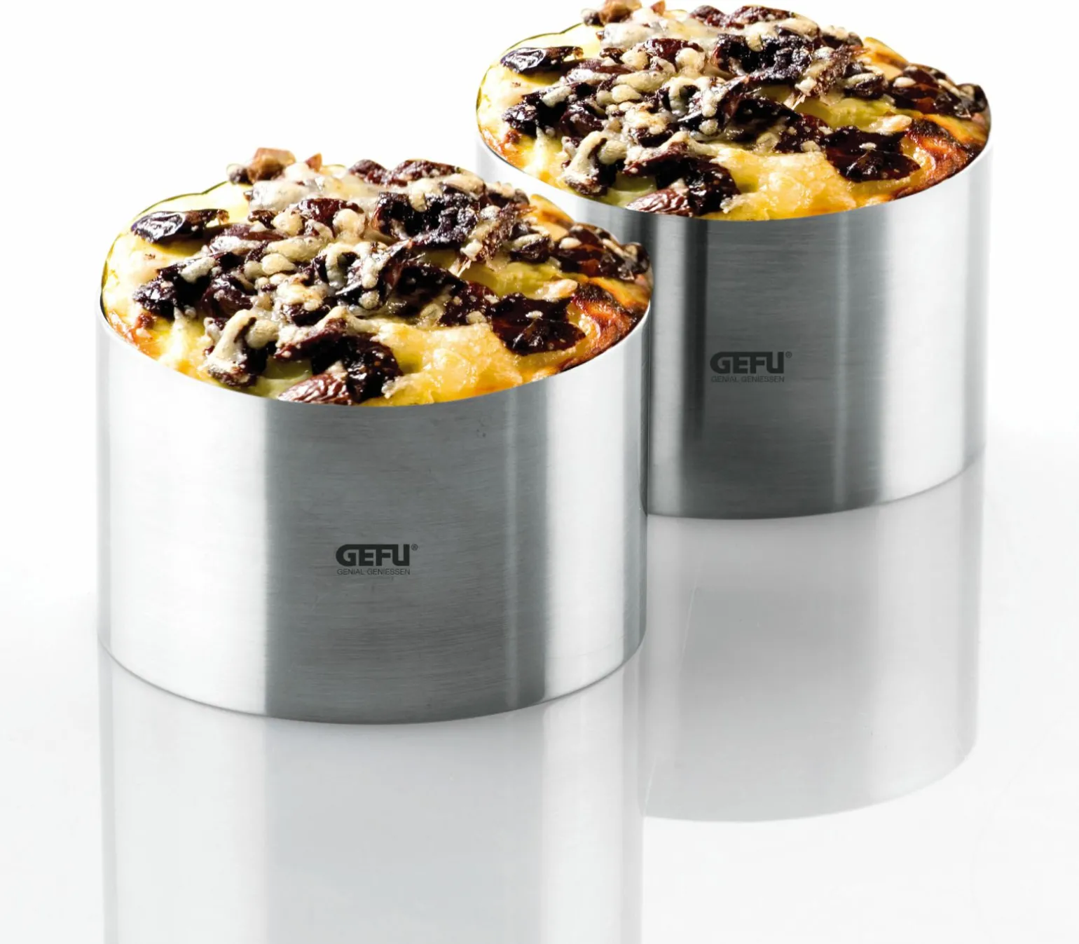 Gefu 2er Dessert-/Vorspeisenringe silberfarben