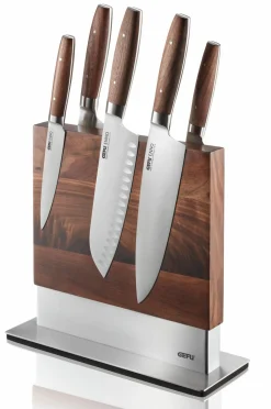 Gefu Magnet-Messerblock silberfarbenbraun