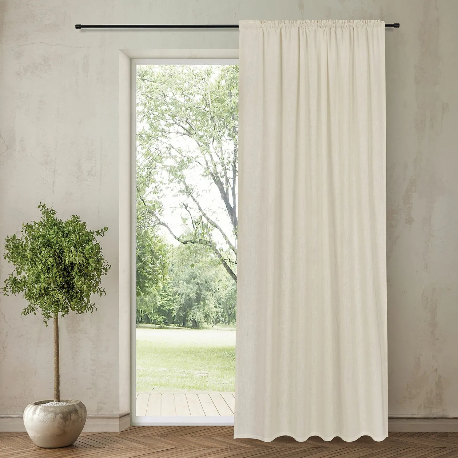 Gerster Gardinen-Vorhang beige