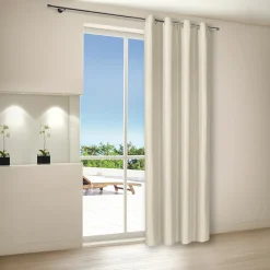 Gerster Ösenvorhang aus Dekostoff beige