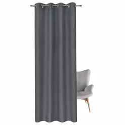 Gerster Ösenvorhang Blackout, uni grau