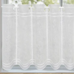 Gerster Stick-Bistrogardine weiß