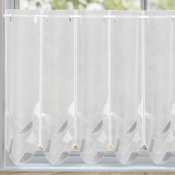 Gerster Stick-Bistrogardine weißgrau