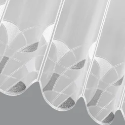 Gerster Stick-Bistrogardine weißgrau