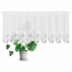 Gerster Stick-Bistrogardine weißgrau