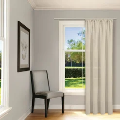 Gerster Vorhang mit Band u. Tunnelzug grau