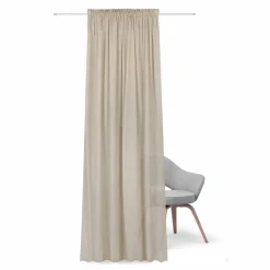 Gerster Vorhang mit Band u. Tunnelzug grau