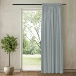 Gerster Vorhang mit Band u. Tunnelzug grau