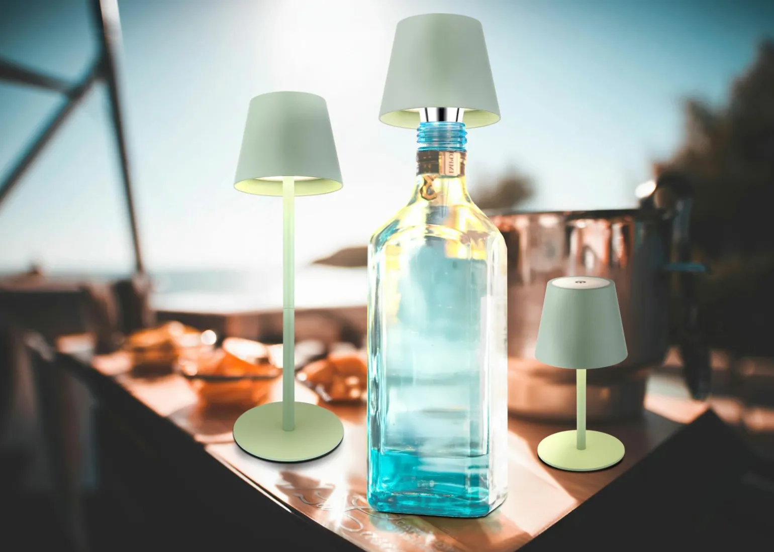 Globo LED - Akku - Tischleuchte 1flg mehrfarbiggrün