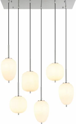 Globo LED-Pendelleuchte 6flg silberfarbengoldfarbengrau