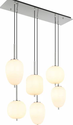 Globo LED-Pendelleuchte 6flg silberfarbengoldfarbengrau