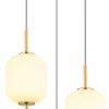 Globo LED-Pendelleuchte 3flg orangemehrfarbigschwarzgoldfarbengelb