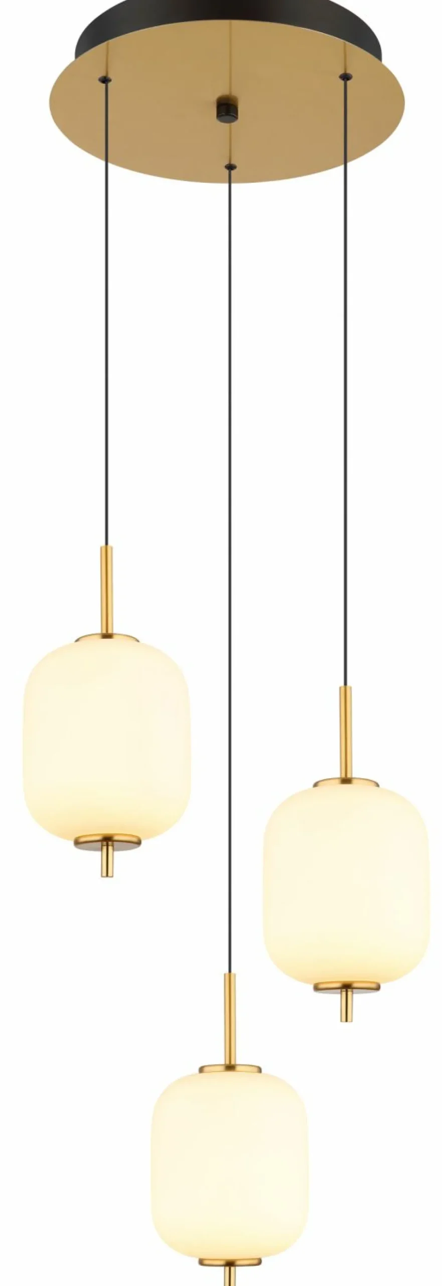 Globo LED-Pendelleuchte 3flg orangemehrfarbigschwarzgoldfarbengelb