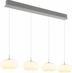 Globo LED-Pendelleuchte 4flg weißsilberfarbenmehrfarbig