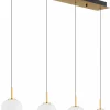 Globo LED-Pendelleuchte 4flg orangemehrfarbigschwarzgoldfarbengelb