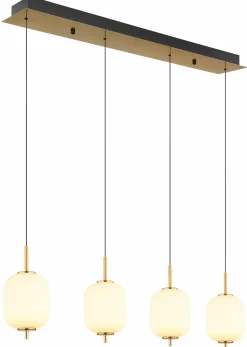 Globo LED-Pendelleuchte 4flg orangemehrfarbigschwarzgoldfarbengelb