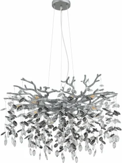 Globo Lüster 10flg silberfarbengrau