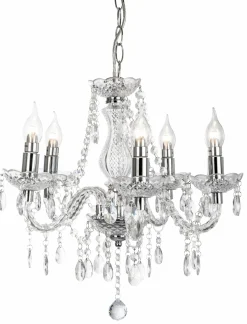 Globo Lüster 5flg silberfarbentransparent